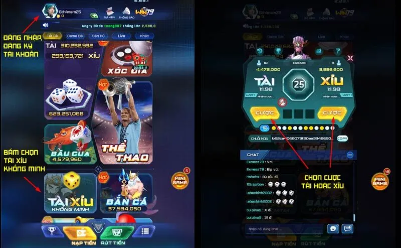 Hướng dẫn chơi Tài Xỉu MD5 Win79