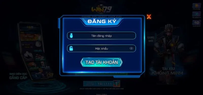 Tạo tài khoản mới 